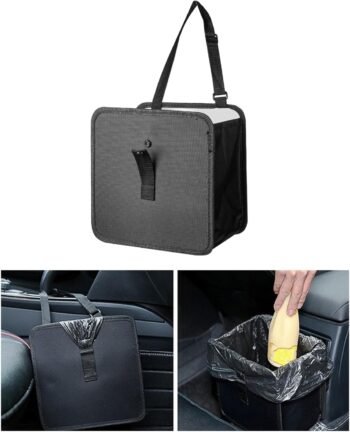 Car Trash Can, Foldable Car Trash Bag Hanging, 7L Large Capacity Waterproof Car Garbage Bag for Car Interior Keeping Tidy, Multifunctional Car Storage Bag, Car Interior Accessories (Small)