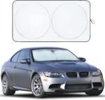Car Windshield Sunshade | 2025 Upgraded Overlapping  Reflective Windshield Cover Sun Shade | Universal Fit for Most of Cars, Small Sedans, Mini s, Hatchbacks  (64X32)