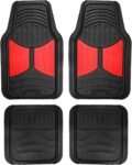 Full Set Trimmable Rubber Floor Mats, s (Red) - Universal Fit for Cars Trucks and s
