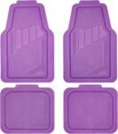 Heavy Duty Rubber Floor Mats 4-Piece Car Mat Set - Universal Waterproof Floor Mats for Car  Truck, Durable All-Weather Mats(Purple)