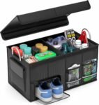 Car Trunk Organizer with Lid - Collapsible Multi Compartment Car Organizer - Multiple Pockets, Multi-purpose Travel Accessory - Anti-slip & Leak-proof Fits any Car, SUV, Minivan