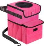 Car Trash Can Foldable Garbage Bin Leakproof 3 Gallons Pink